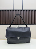 Chanel Black Caviar Leather Classic Flap Bag with Silver Hardware