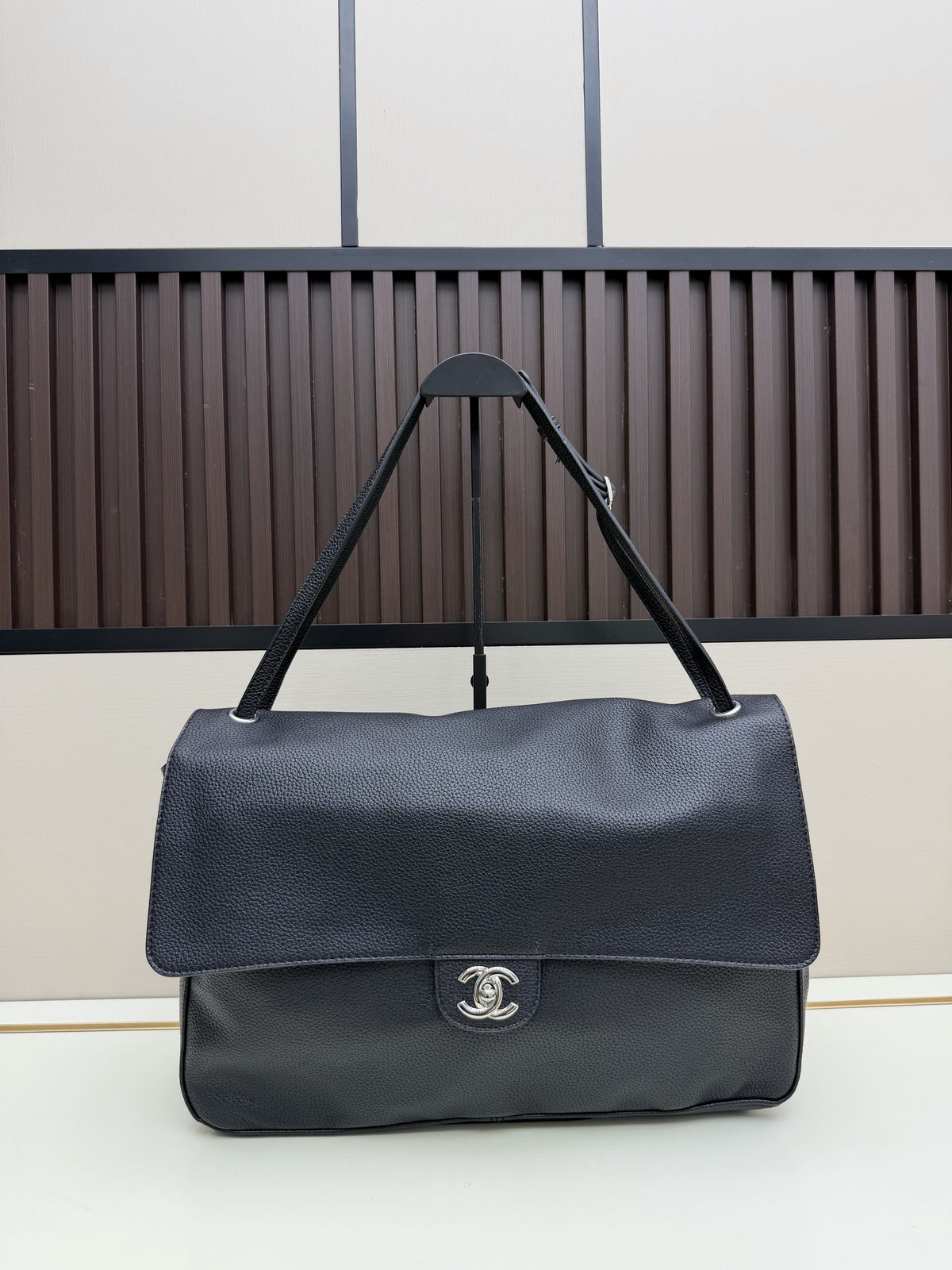 Chanel Black Caviar Leather Classic Flap Bag with Silver Hardware