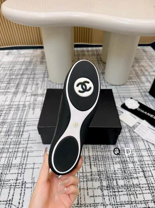 Chanel Black Knit Bow Ankle Boots with White-Striped Cuffs