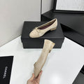 Chanel Ballet Flats – Beige Suede with Bow Detail