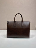 Prada Milano Saffiano Leather Tote Bag — Dark Brown