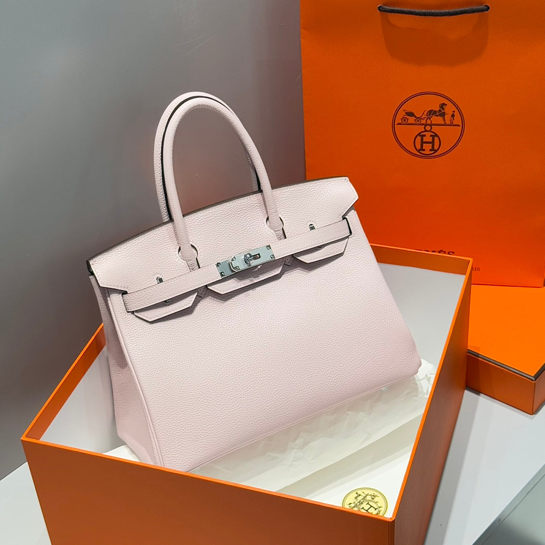 HERMES 25S BIRKIN 30 IN PINK BABY CALFSKIN SILVER HARDWARE