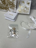 Gold Circle Drop Earrings with CD Logo